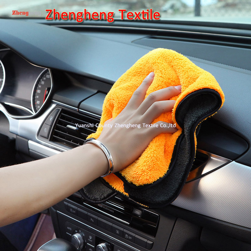 1pc Green Thickened Ultrafine Fiber Car Wash Towel, Absorbent Coral Fleece  Car Cleaning Cloth
